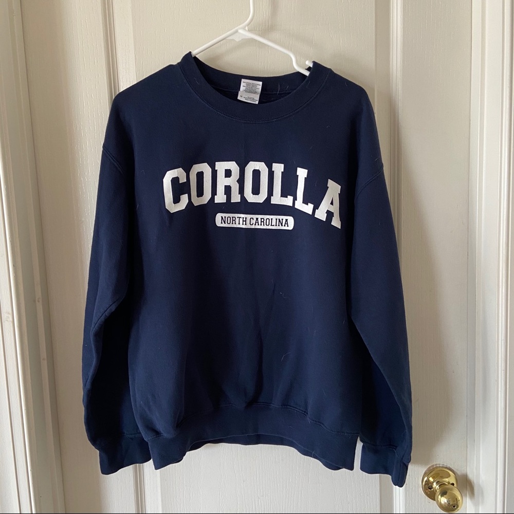 Corolla, North Carolina comfy navy blue sweatshirt